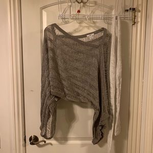 Silver Poncho Top